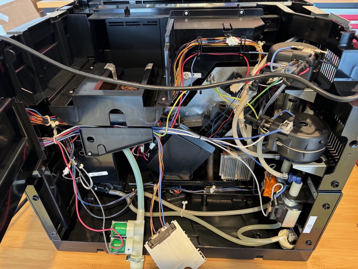 Inside of coffee machine